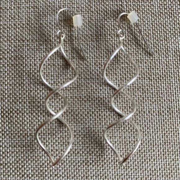 Silver Swirl Earrings - Picture 2 of 4